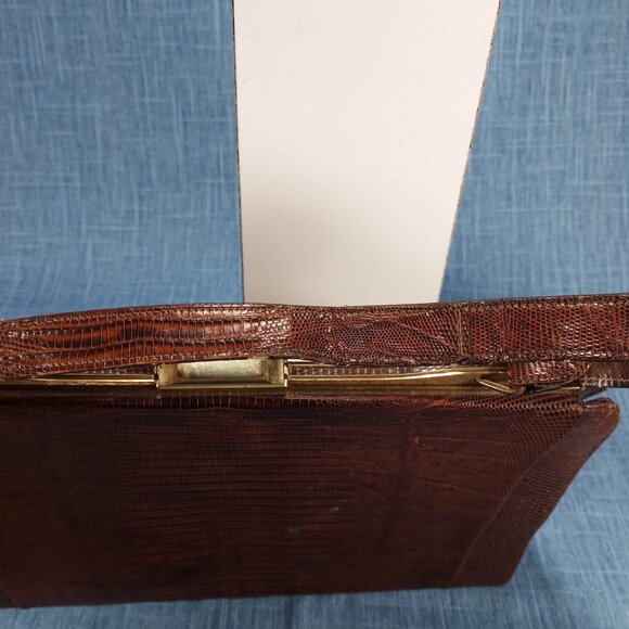 1950s Vintage Alligator Square Box Purse by Sydney of California - Picture 2 of 9